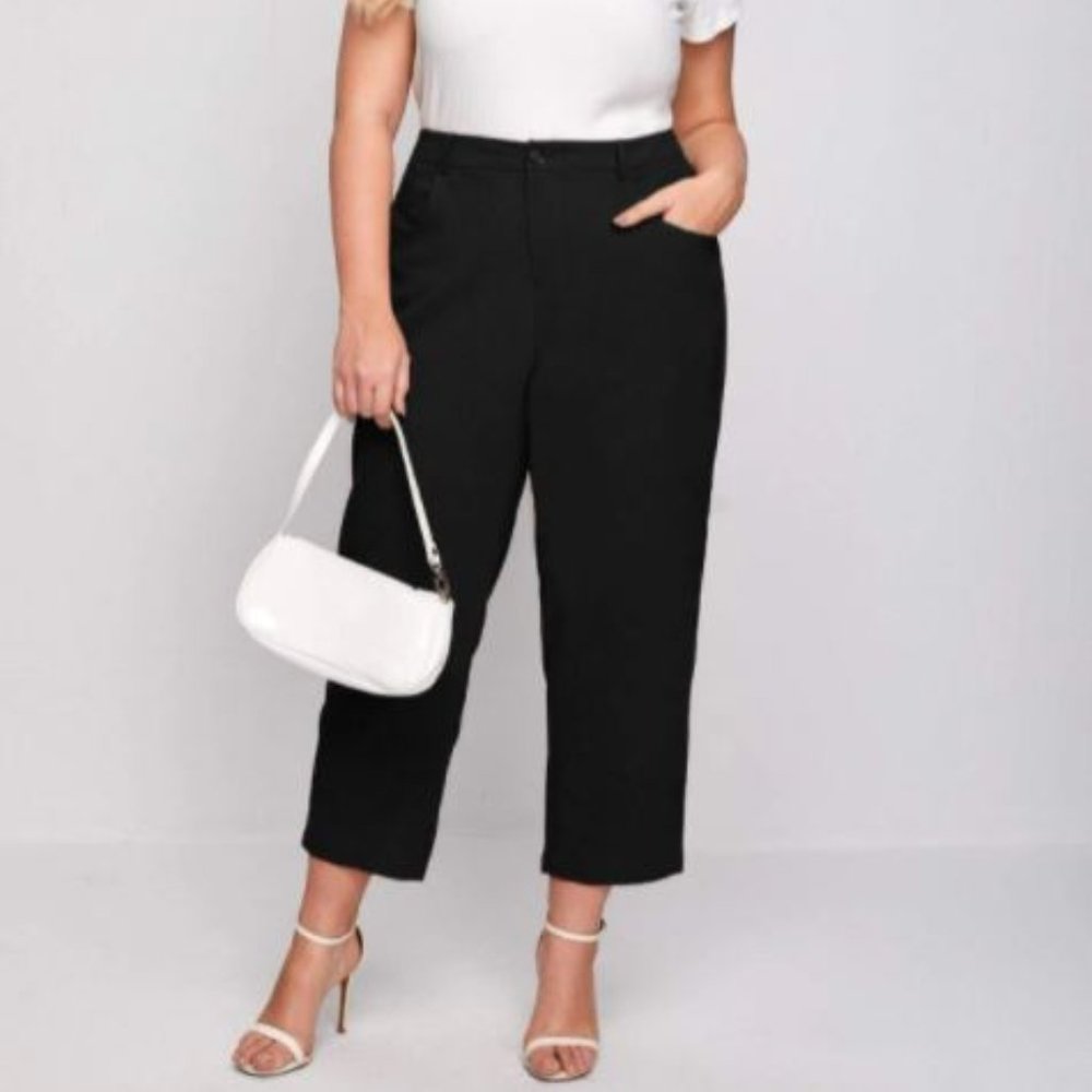 Plus Straight Leg Cropped Pants